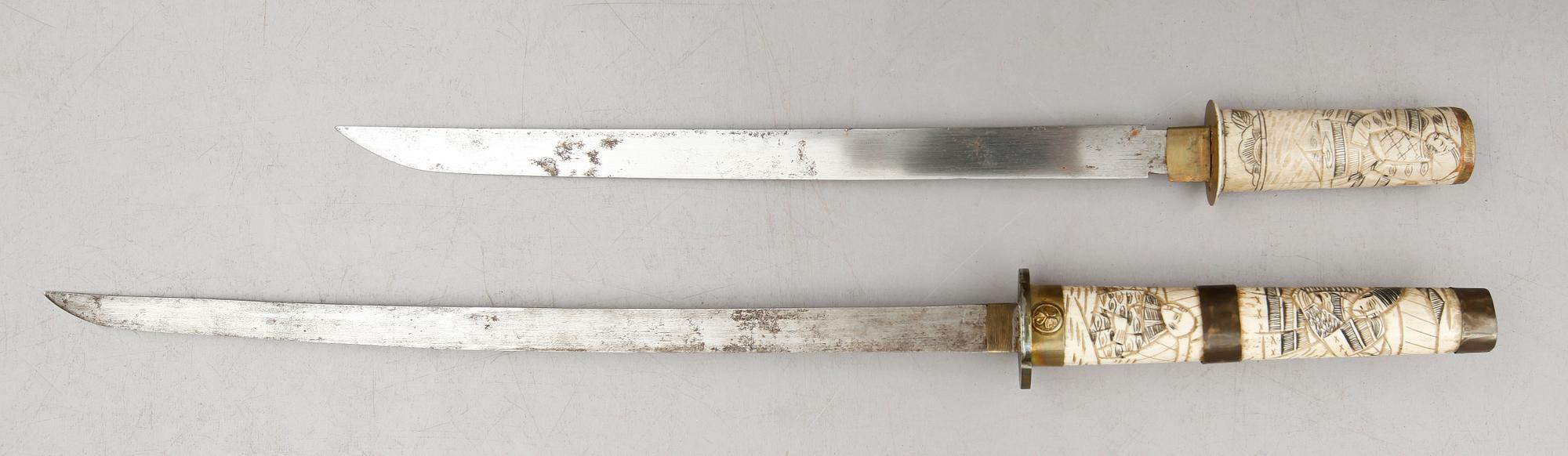 SVÄRD, 2 st, orientaliska, 1800-/1900-tal.