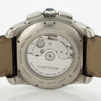Cartier, Calibre De Cartier, wristwatch, chronograph, 42 mm.