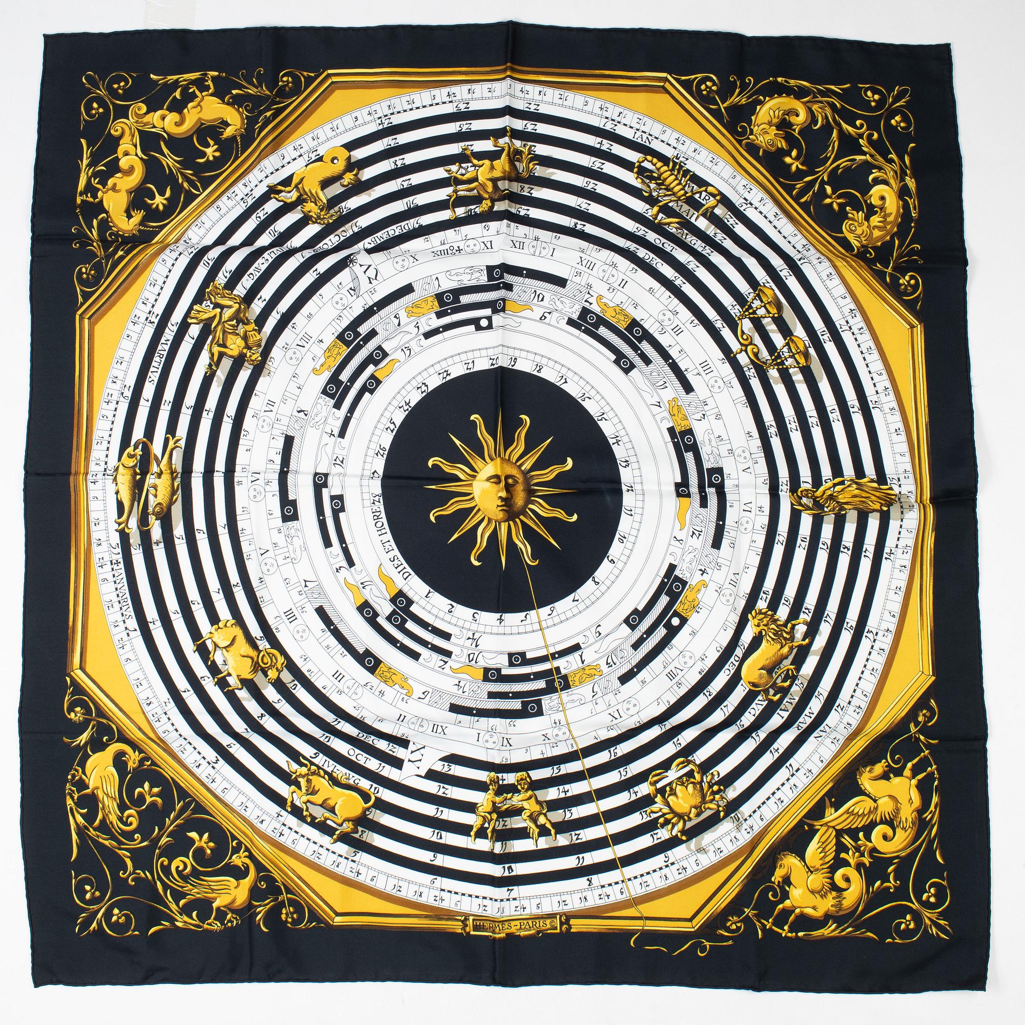 Hermès, scarf, "Dies et Hore"/"Astrologie".