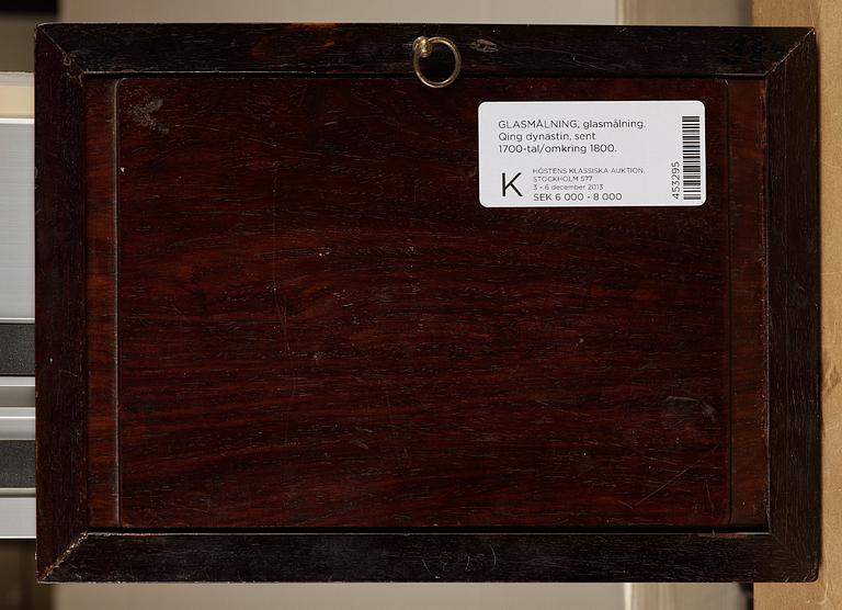 GLASMÅLNING. Qing dynastin, sent 1700-tal/omkring 1800.