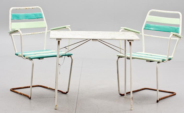 TRÄGÅRDSMÖBLER, 3 delar, 1900-talets mitt.