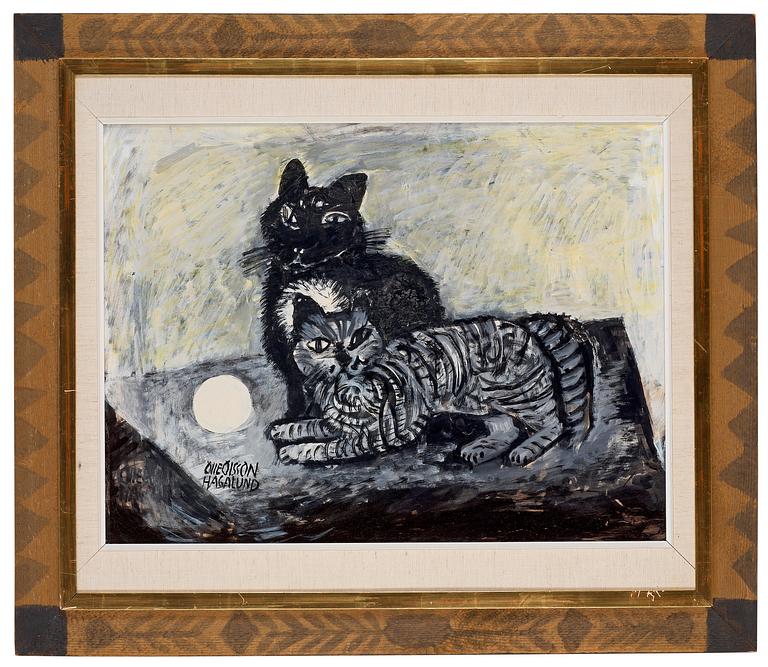 Olle Olsson-Hagalund, Two cats.