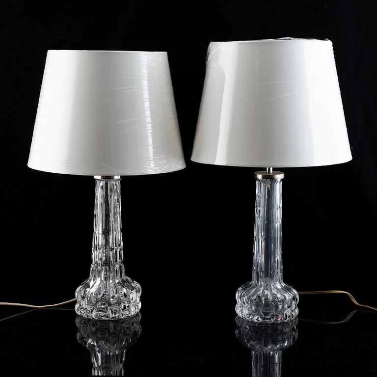 Carl Fagerlund, bordslampor, ett par, Orrefors, 1900-talets andra hälft.