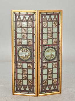 FÖNSTER, 2 st, blyinfattade, 1900-talets början.