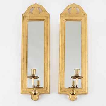 A par of 'Regnaholm' mirror wall sconces, IKEA, 1990's.
