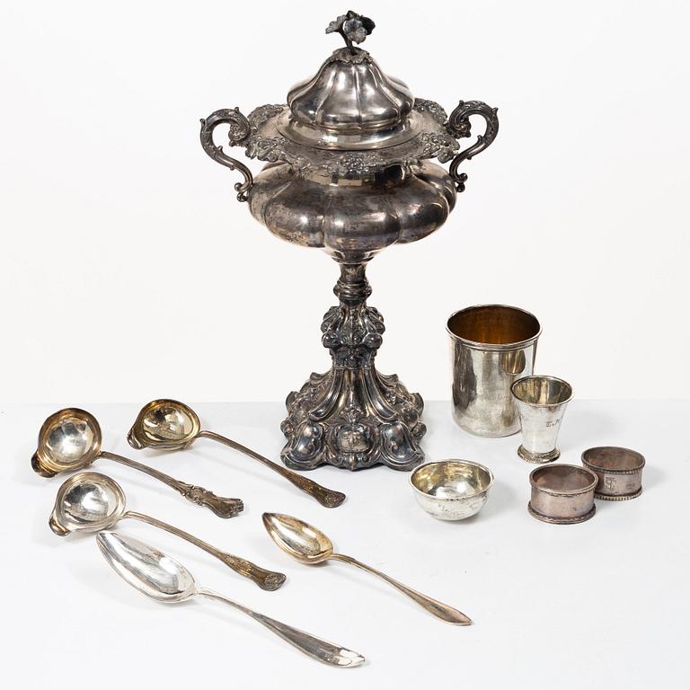 Silver, 10 pieces, Sweden, including a spoon by Gustaf Georg Rehnberg, Norrköping 1811.