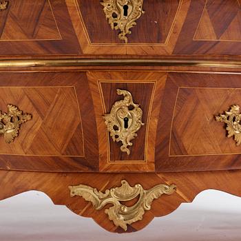 A rosewood and gilt-brass mounted rococo secretaire by G. Foltiern (master in Stockholm 1771-1804).