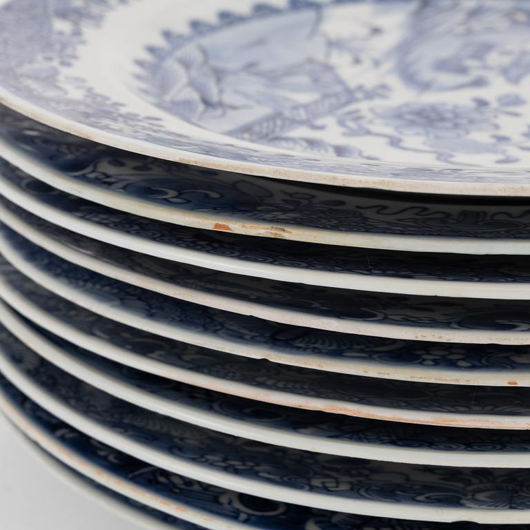 A group of 16 plates, Qing dynasty, Qianlong,  (1736-95).