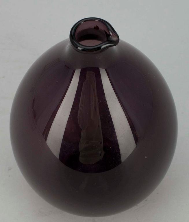 FLASKA, glas, "Fågelflaskan", sign. Timo Sarpaneva, Iittala -57.