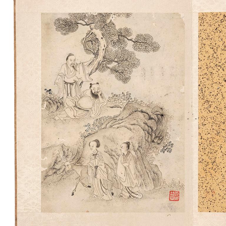 A Chinese album with figure scenes, late Qing dynasty, early 20th century.