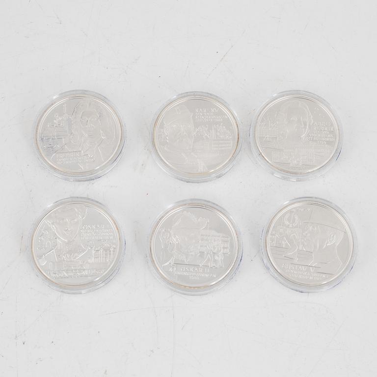 Commemorative coins, 17 pcs, sterling silver, Kingdom of Sweden, Swedish Mint, Eskilstuna.