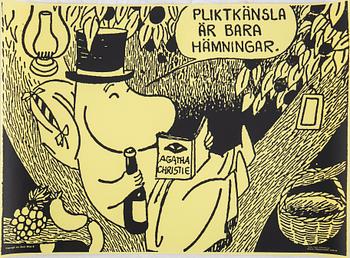 Tove Jansson, affischer, 6 st, Bull's Presstjänst, Art Work Shop, 1960-tal.