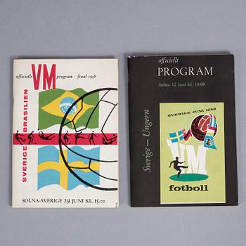 VIMPEL SAMT PROGRAM 2 st, Fotbolls VM, Sverige 1958.