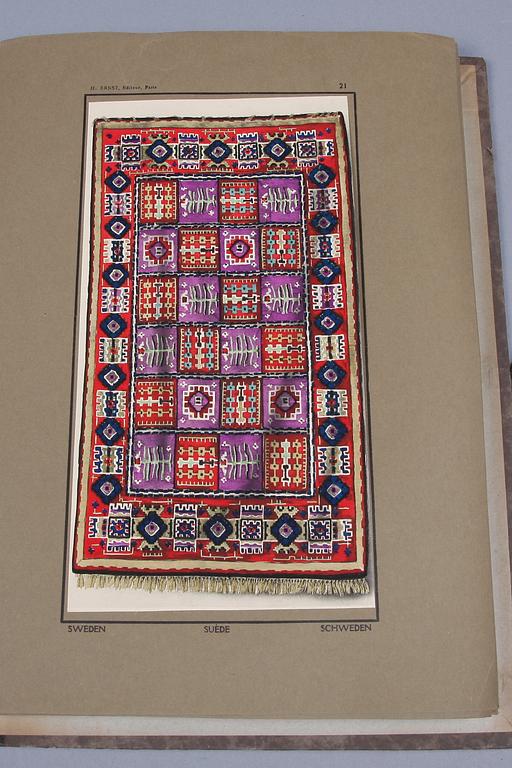 BOKMAPP, "Tapis de Finlande Norvege Suede"av Henri Ernst, Paris 1920-tal.