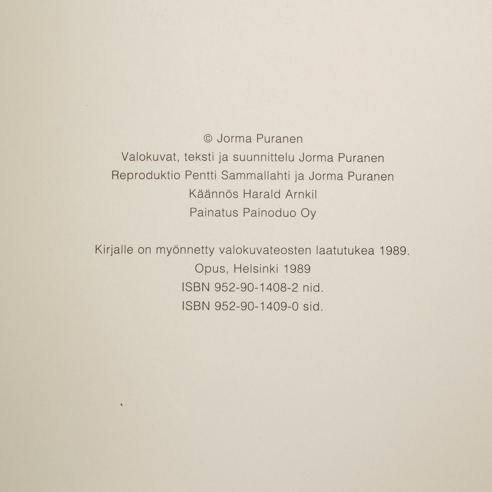 PHOTOBOOKS, Two (2) Jorma Puranen. With dedication.