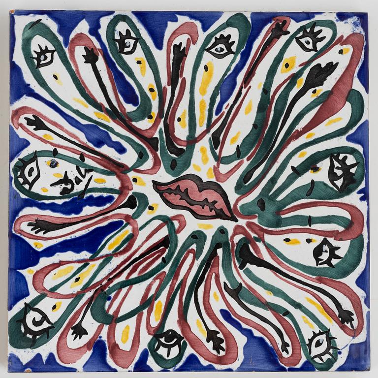 Salvador Dalí, after. A set of six earthenware tile plates, Spain.