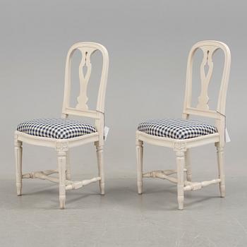 STOLAR, sex stycken, gustaviansk stil, "Hallunda", ur IKEA:s 1700-tals serie, sent 1900-tal.