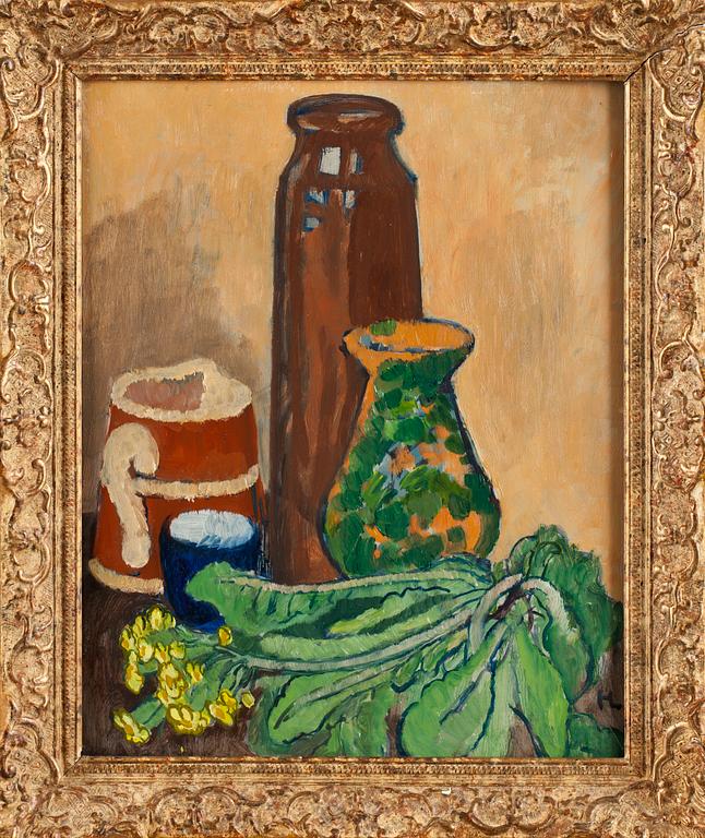 HILDING LINNQVIST, olja på pannå, monogramsignerad.