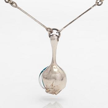 Björn Weckström, halsband, "Nectaris", sterlingsilver och akryl. Lapponia 1974.