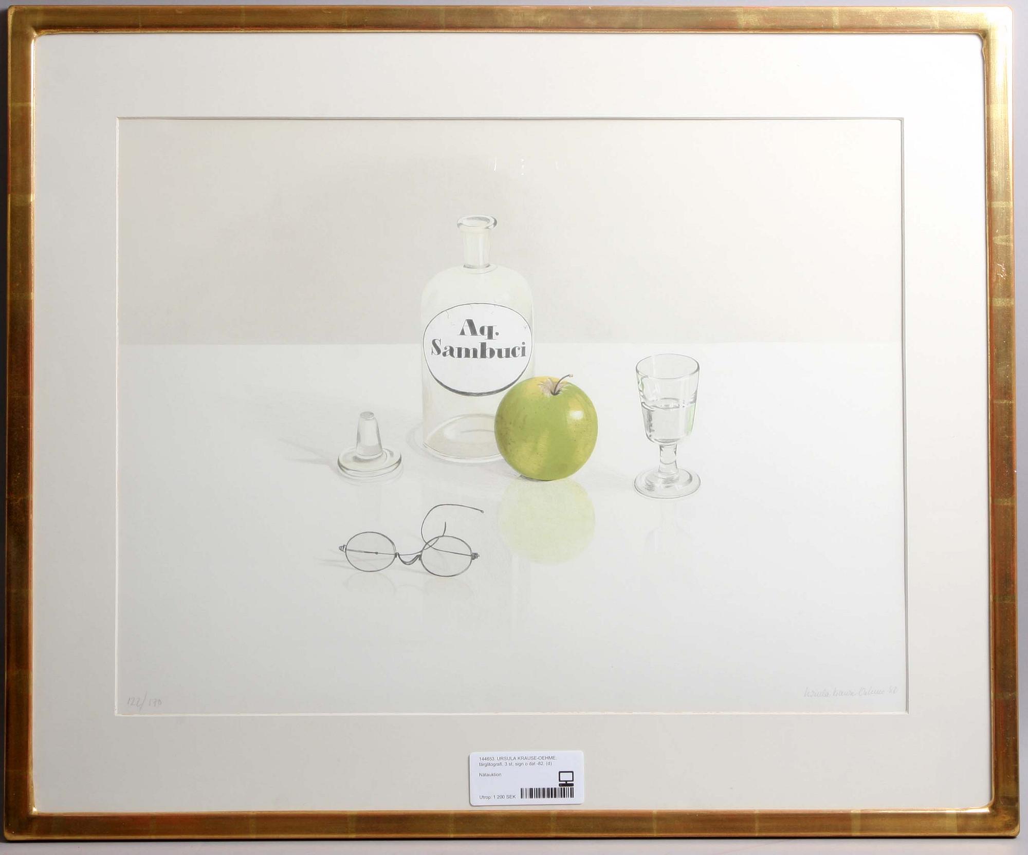 URSULA KRAUSE-OEHME, färglitografi, 3 st, sign o dat -82.