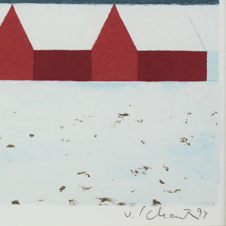 Philip von Schantz, lithograph in color, signed and dated -94, trial proof.