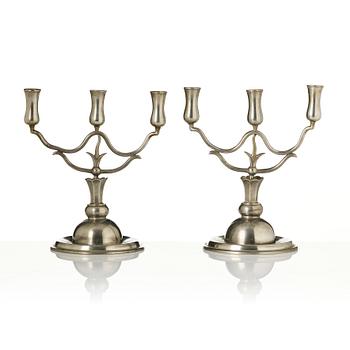 Firma Svenskt Tenn, a pair of candelabra model A 271, Stockholm, 1927.