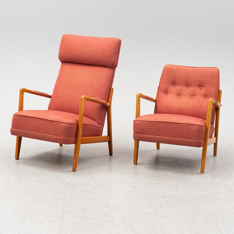 Folke Ohlsson, a 'Duxello' sofa and two armchairs, Dux, Sweden, 1960's.