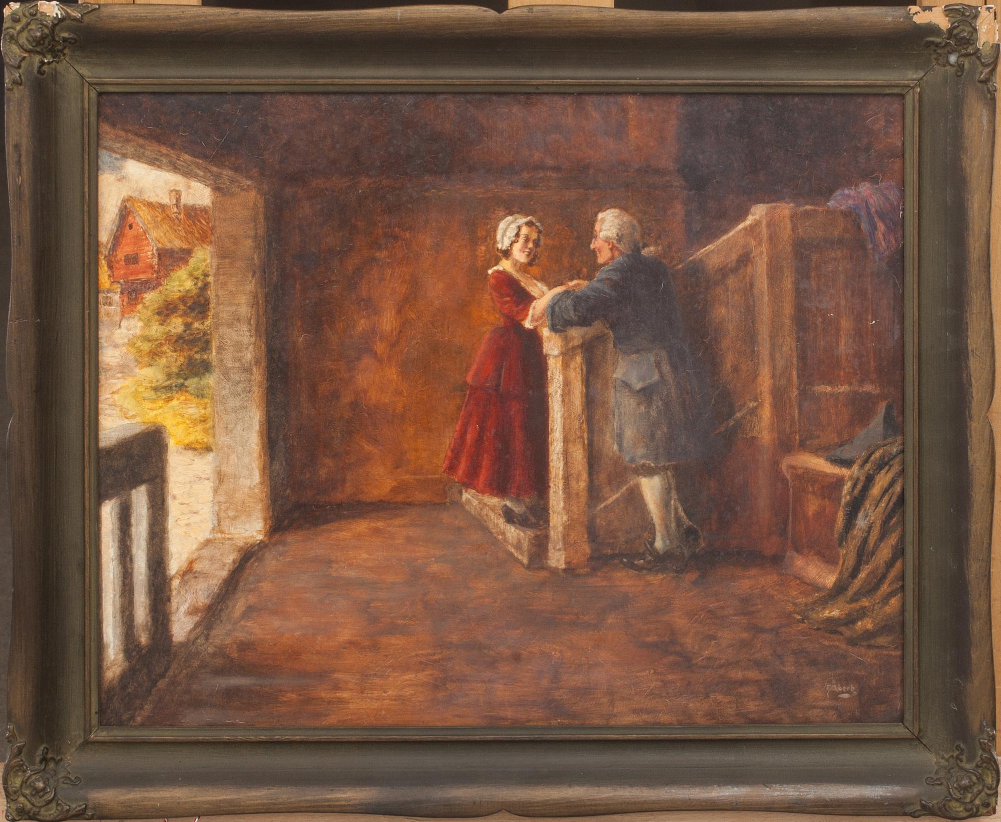 EMIL ÅBERG, olja på pannå, signerad.