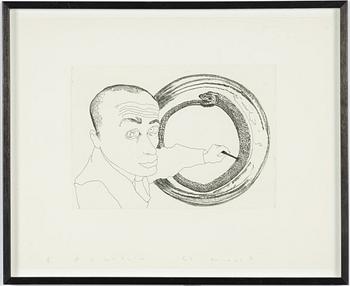 Francesco Clemente, ”Self portrait nr 4, Snake”.