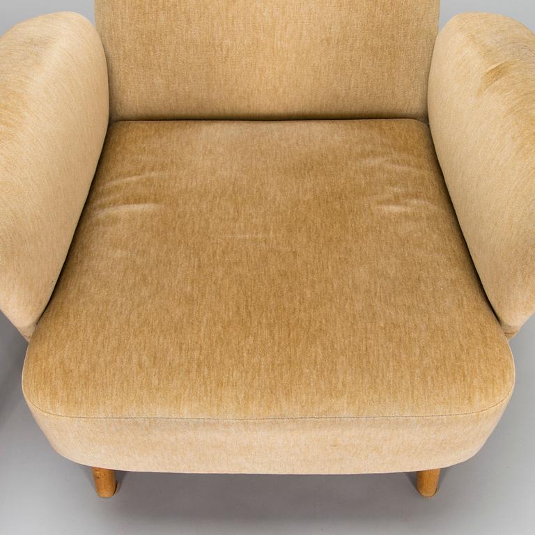 Carl Gustaf Hiort af Ornäs, fåtöljer, ett par, Hiort Tuote Puunveisto, 1900-talets mitt.