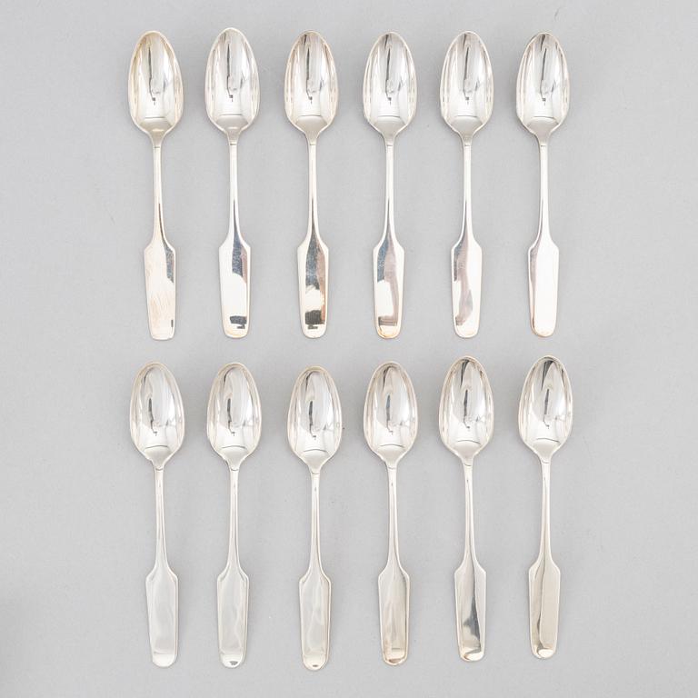 Claës Giertta, a set of twelve silver coffee spons, Mema, Lidköping 1971-75.