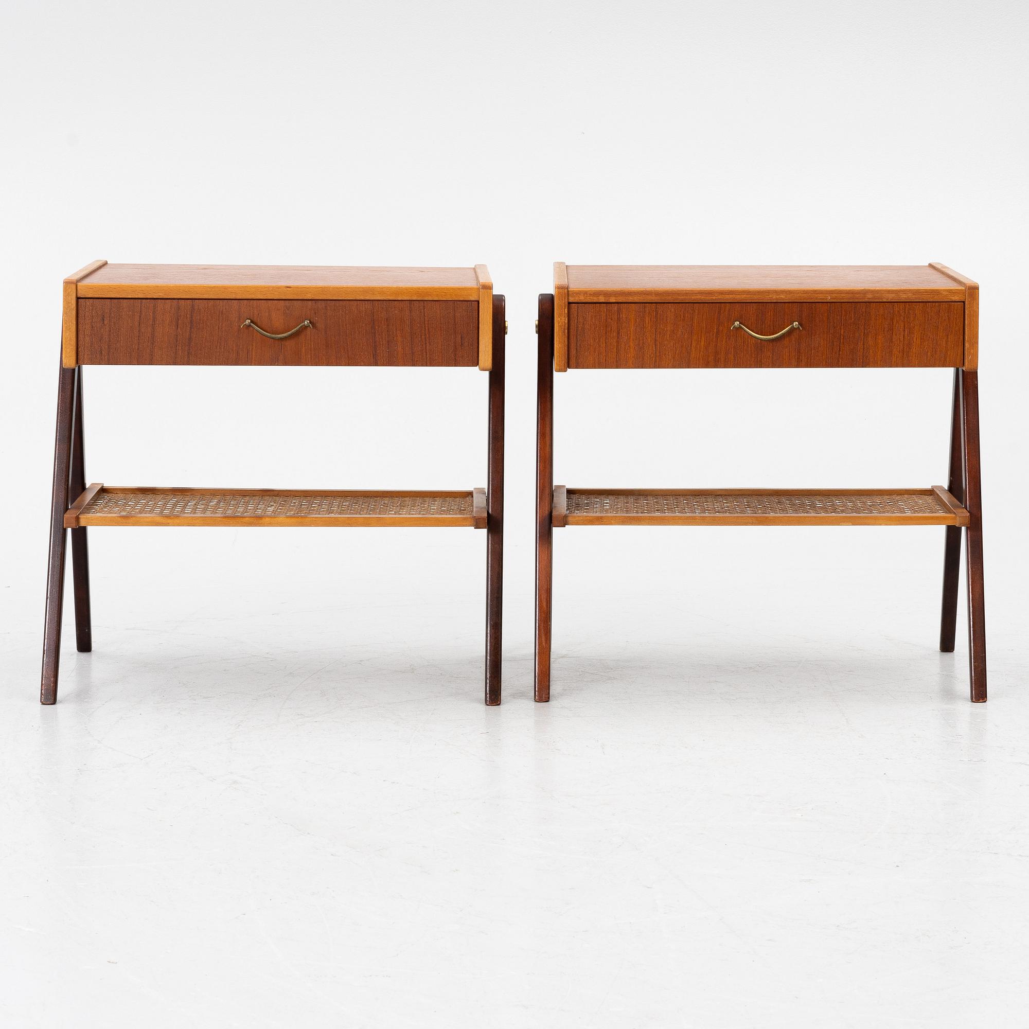 Pair of bedside tables, mid-20th century.