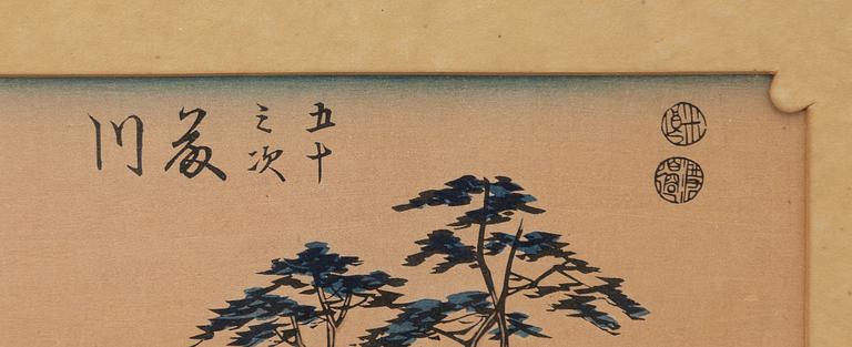 Ando Utagawa Hiroshige, after, 'Fujikawa' 藤川, early 1900s.