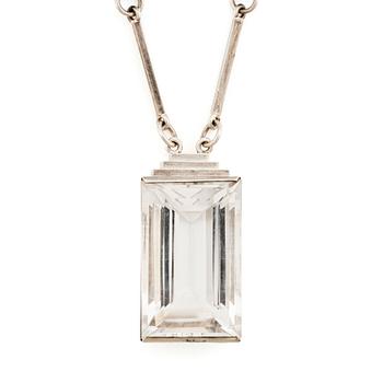 Wiwen Nilsson, a sterling silver necklace with step-cut rock crystal, Lund 1942.