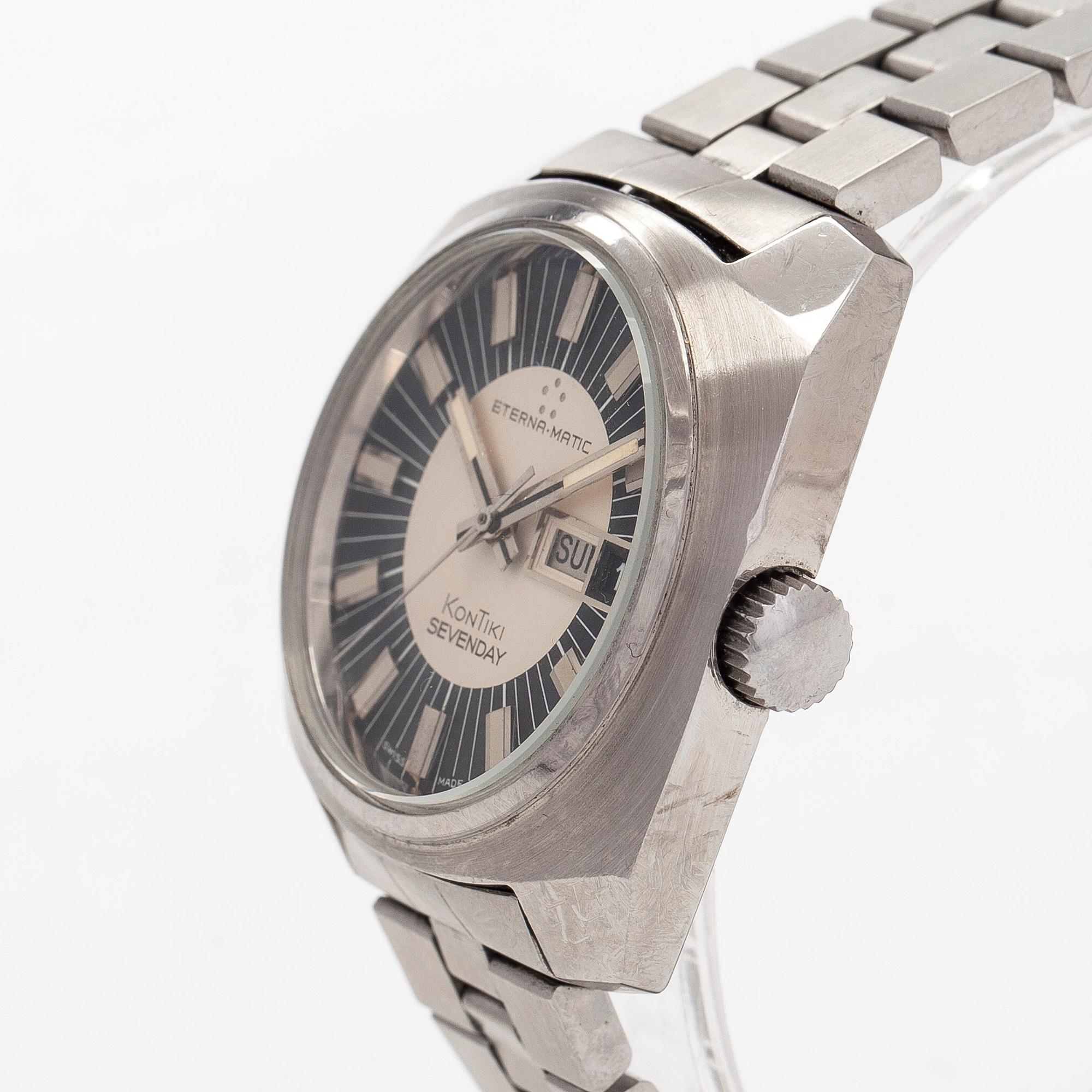 Eterna-Matic, Kontiki Sevenday, wristwatch, 38 mm.