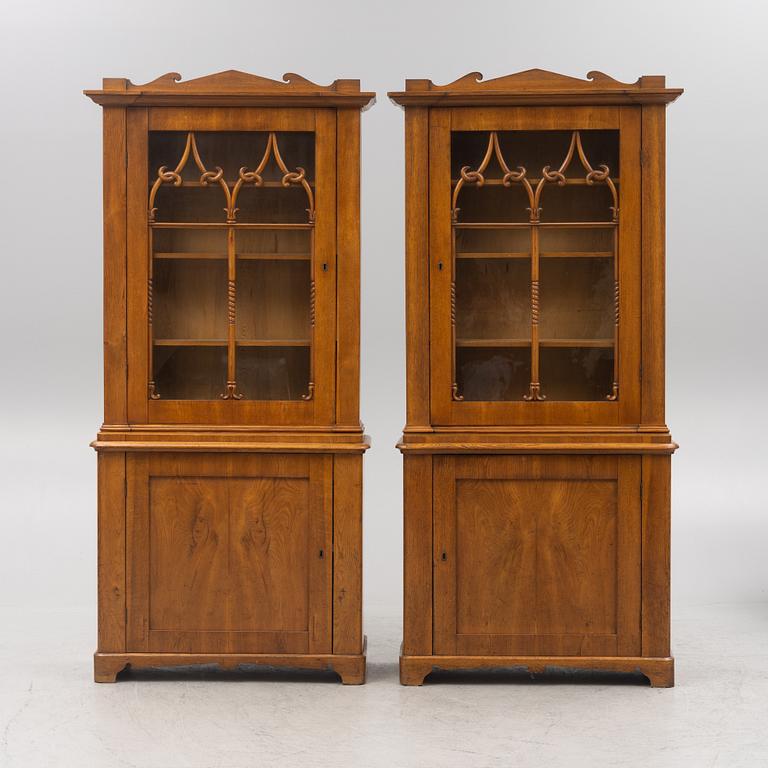 Bookcase, a pair, neo-Renaissance, late 19th century.