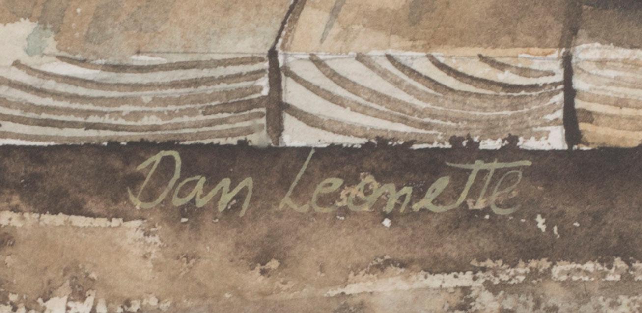 DAN LEONETTE, akvarell på papper, signerad.