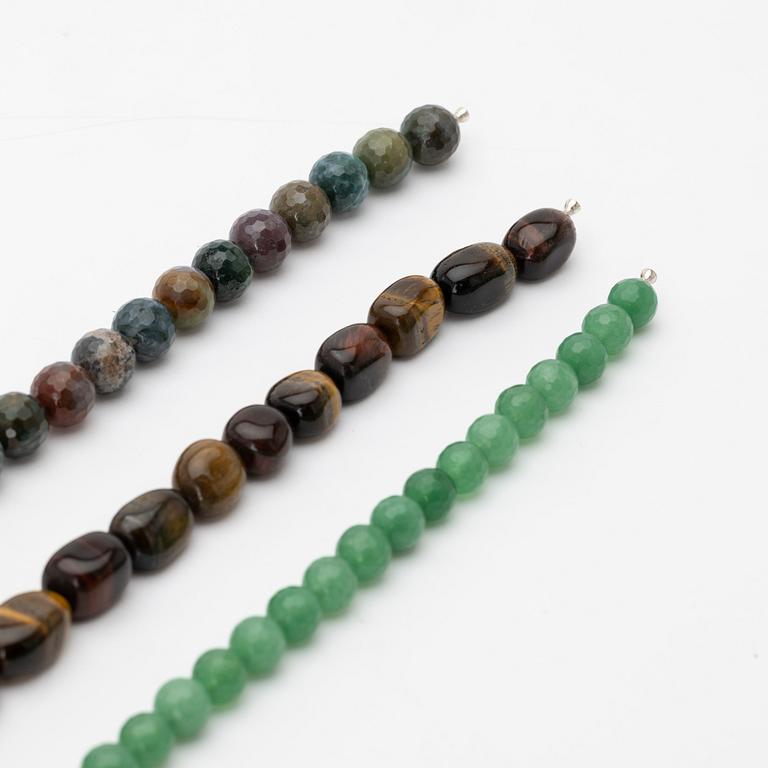 Stone bead necklaces 3 pcs.