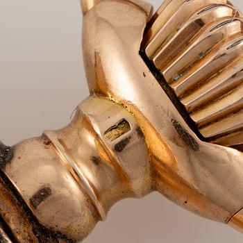 IWC, pocket watch, hunter, 14K gold, 52 mm.