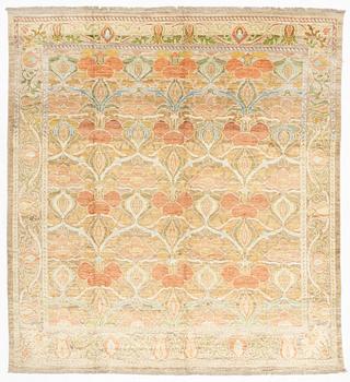 Matta, Västpersisk med "Arts and crafts mönster", ca 410 x 377 cm.