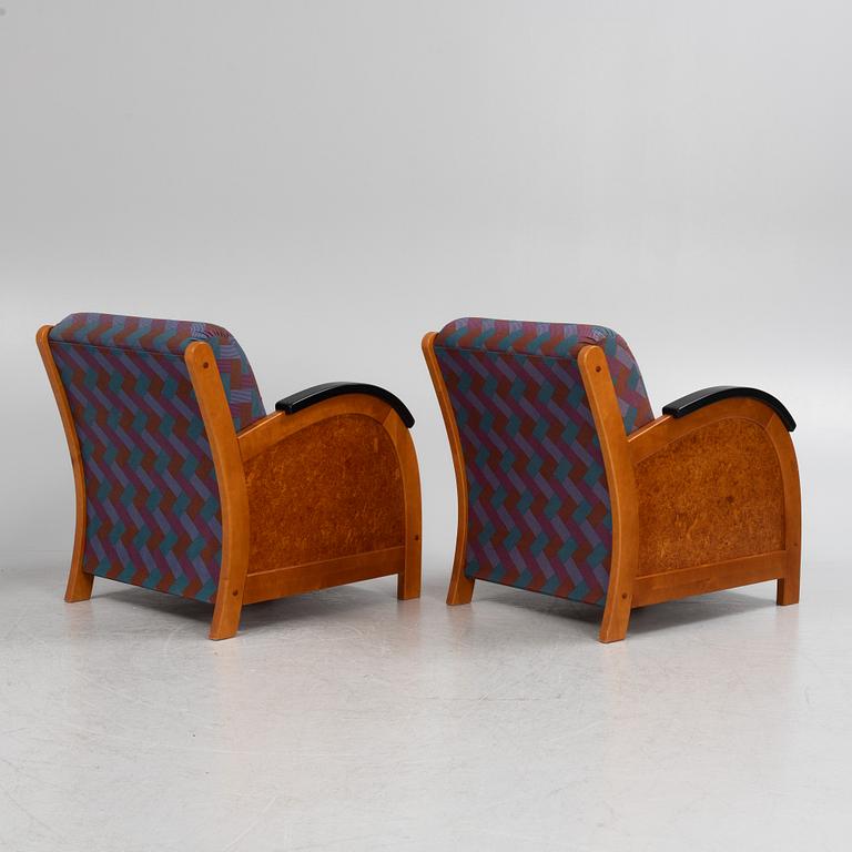 A pair of easy chairs, 1980's/90's.