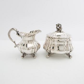 Gustaf Fredrik Hallengren Tea Service 3 dlr Rococo style silver Malmö 1934.