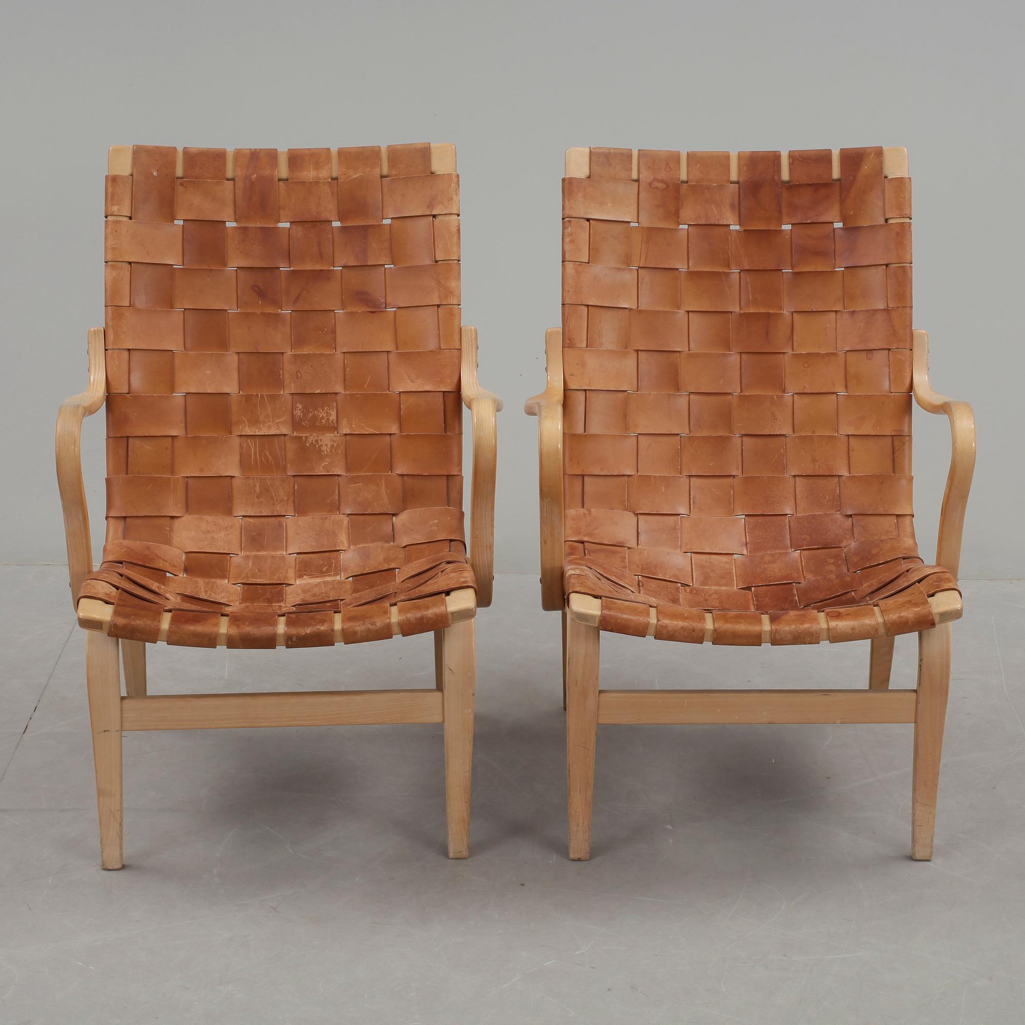 FÅTÖLJER, ett par, "Eva", Bruno Mathsson, Firma Karl Mathsson, 1968.