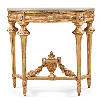 24. A Gustavian late 18th century console table.