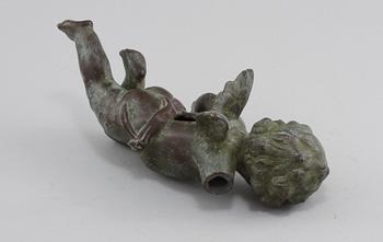 DEKORELEMENT, patinerad metall, 1900-tal.