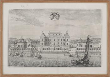 Erik Dahlbergh · ERIK DAHLBERG, efter, gravyr, ur Suecia Antiqua et Hodierna, 1800-tal.