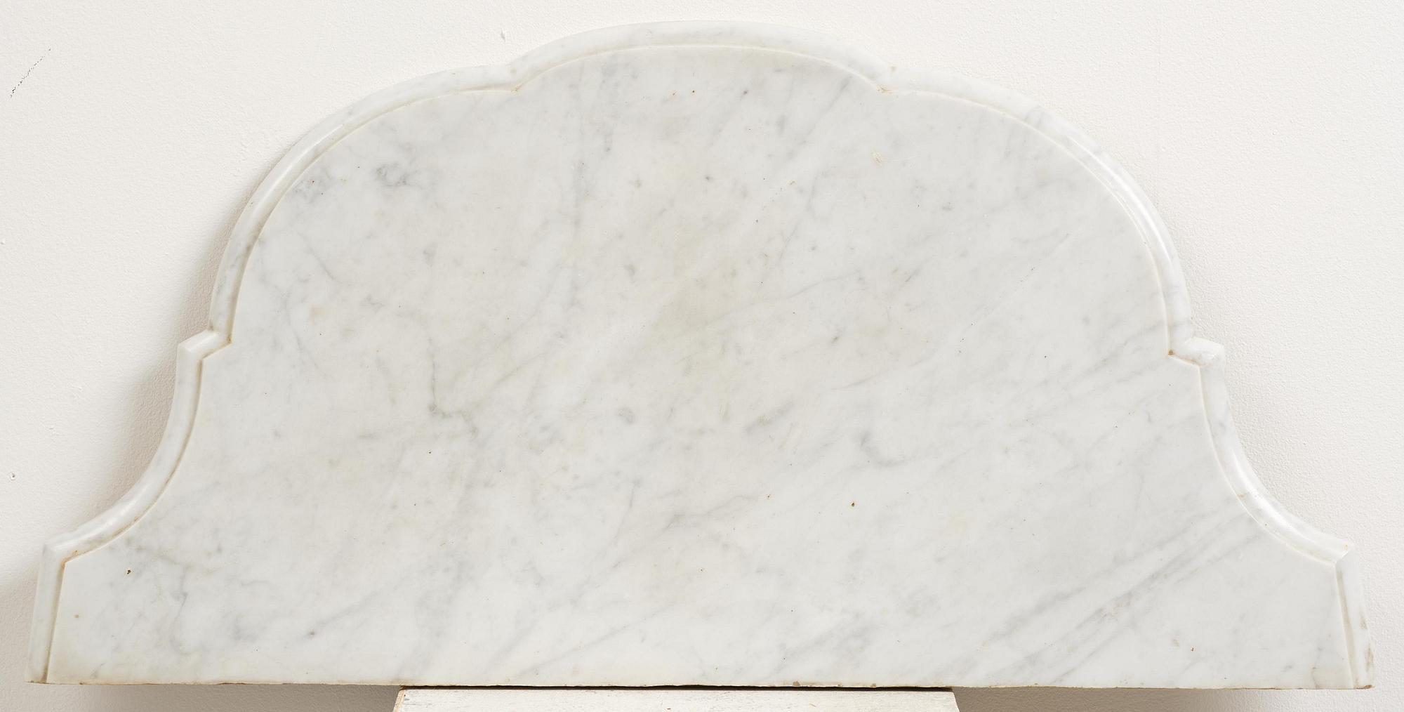 A rococo giltwood and marble console table, Stockholm, later part 18th century.