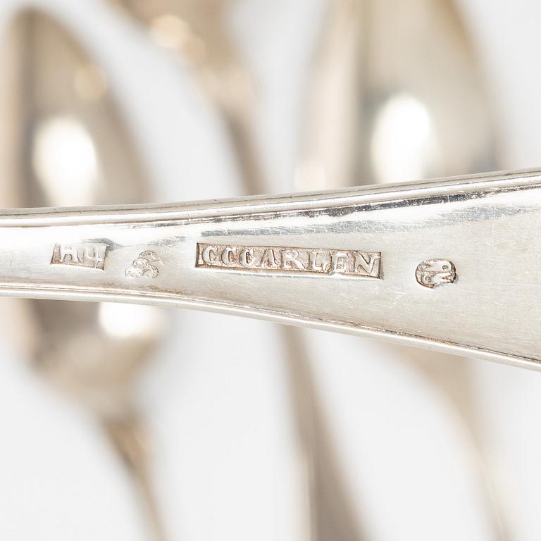 Matskedar, 10 st, silver, Sverige 1810-1859.