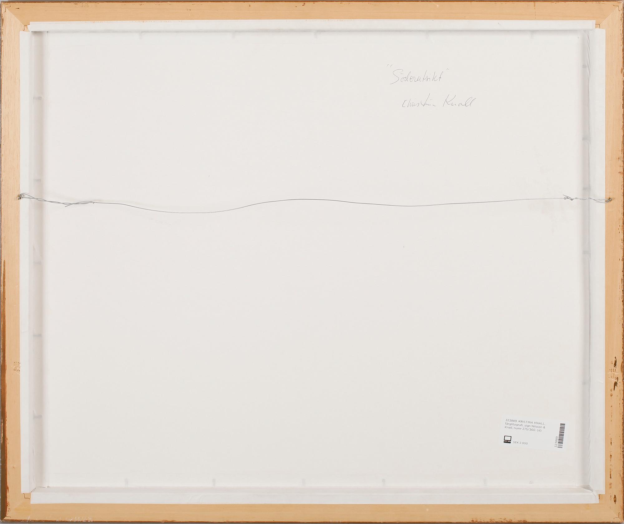 KRISTINA KNALL, färglitografi, sign Nilsson & Knall, numr 275/360.