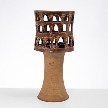 Lisa Larson, a stoneware candlestick, Gustavsberg, second half of the 20th century.